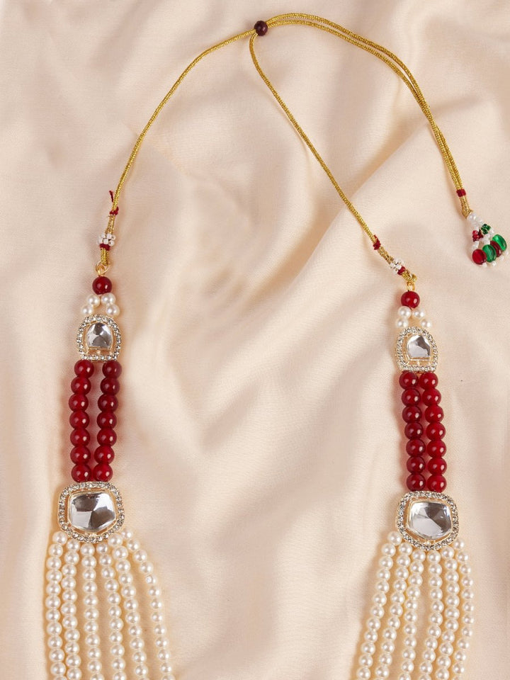 Men's Cream And Maroon - Mala - House of Sarvati LLC