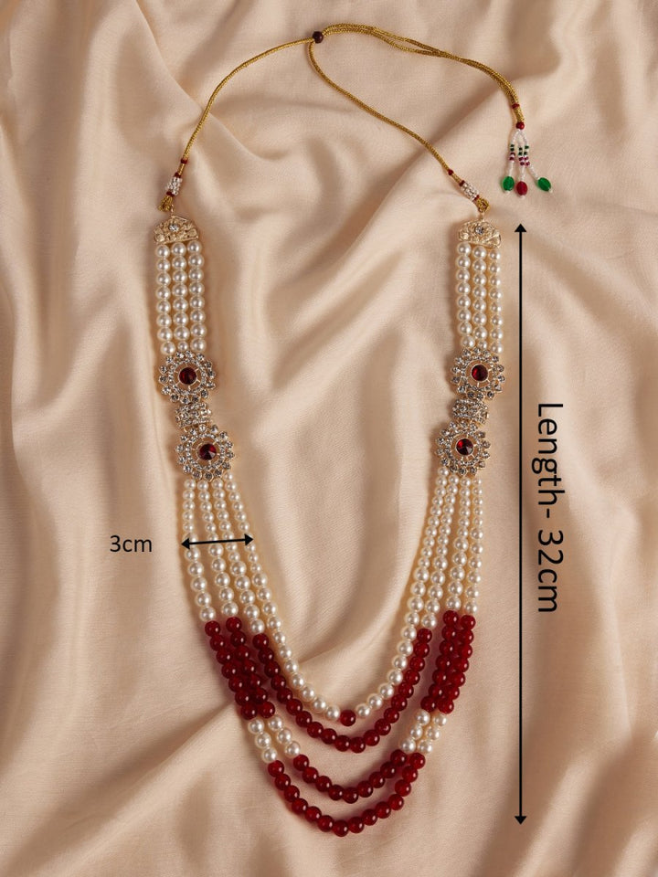 Men's Cream And Maroon - Mala - House of Sarvati LLC