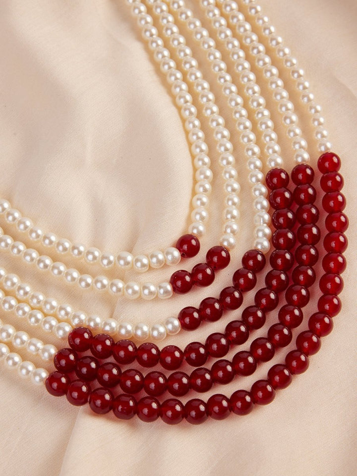 Men's Cream And Maroon - Mala - House of Sarvati LLC