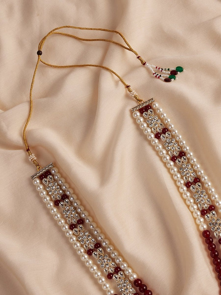 Men's Cream And Maroon - Mala - House of Sarvati LLC
