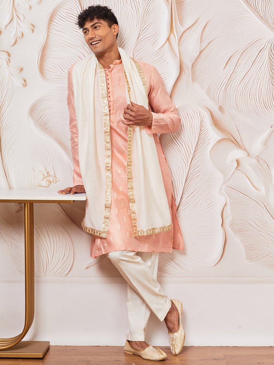 Men's Cream Dupatta - House of Sarvati LLC