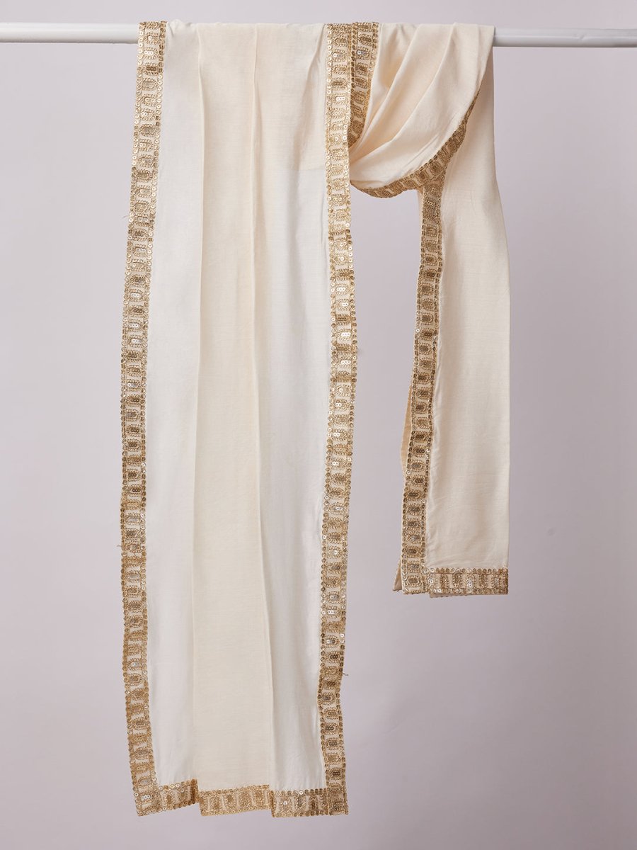 Men's Cream Dupatta - House of Sarvati LLC