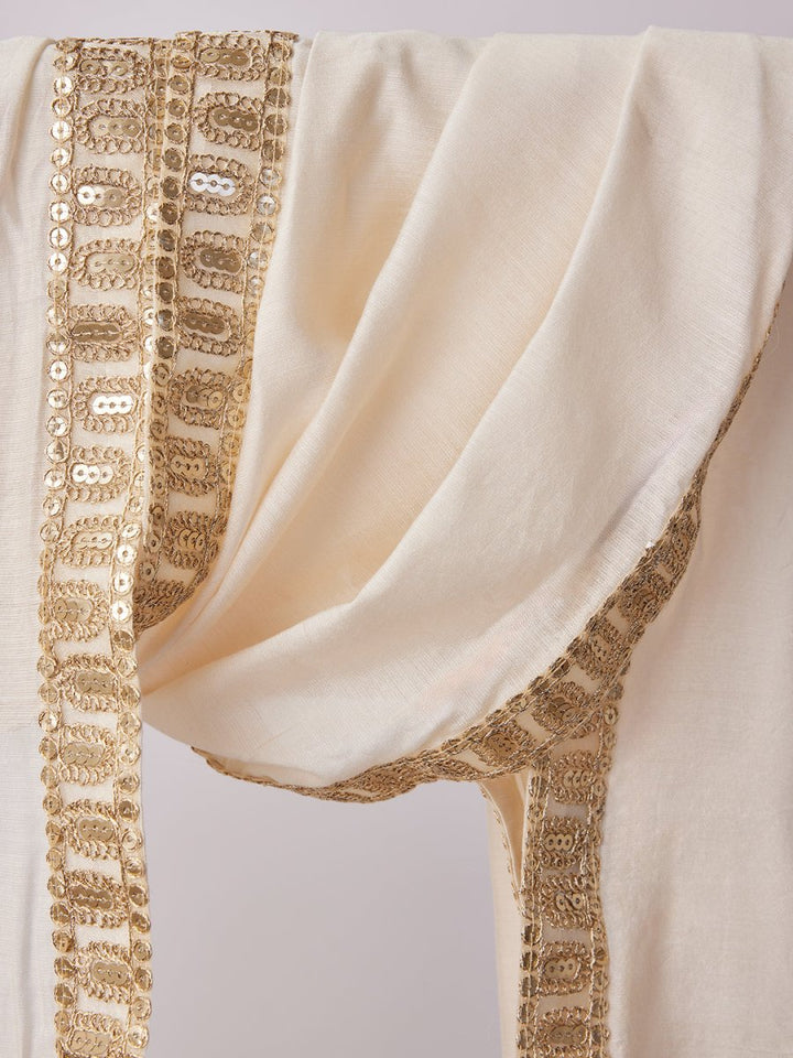 Men's Cream Dupatta - House of Sarvati LLC