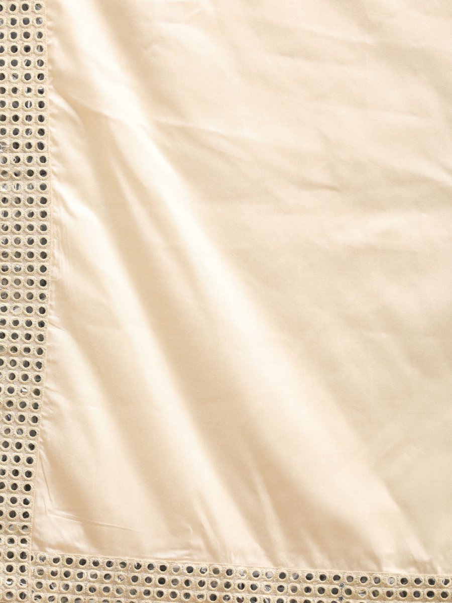 Men's Cream Viscose Mirror Work Ethnic Dupatta - House of Sarvati LLC