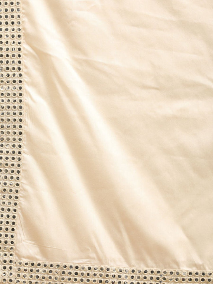 Men's Cream Viscose Mirror Work Ethnic Dupatta - House of Sarvati LLC