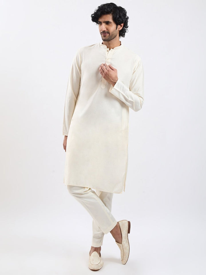 Men's Gold Jacket Kurta and Pant Set - House of Sarvati LLC