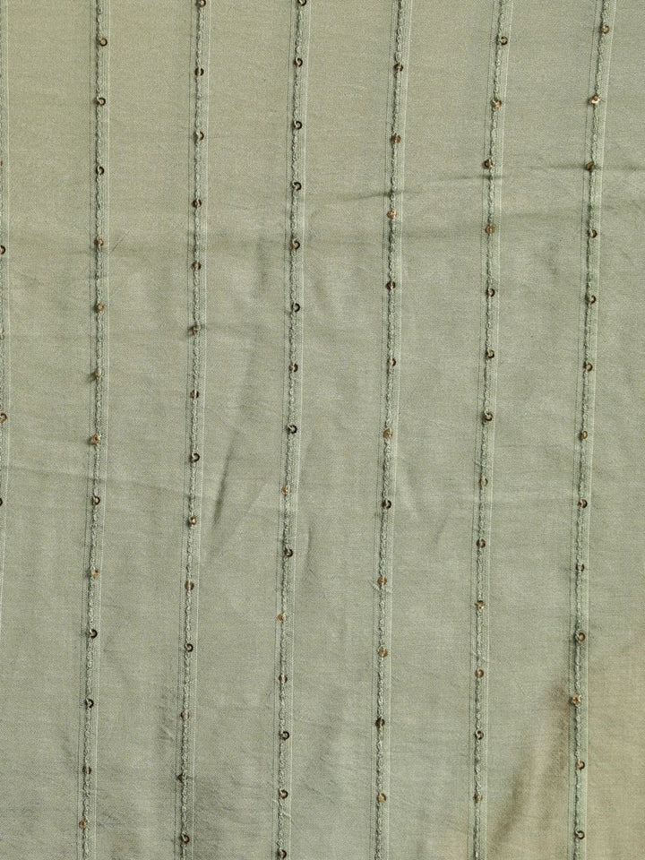 Men's Green Sequined Embellished Dupatta - House of Sarvati LLC