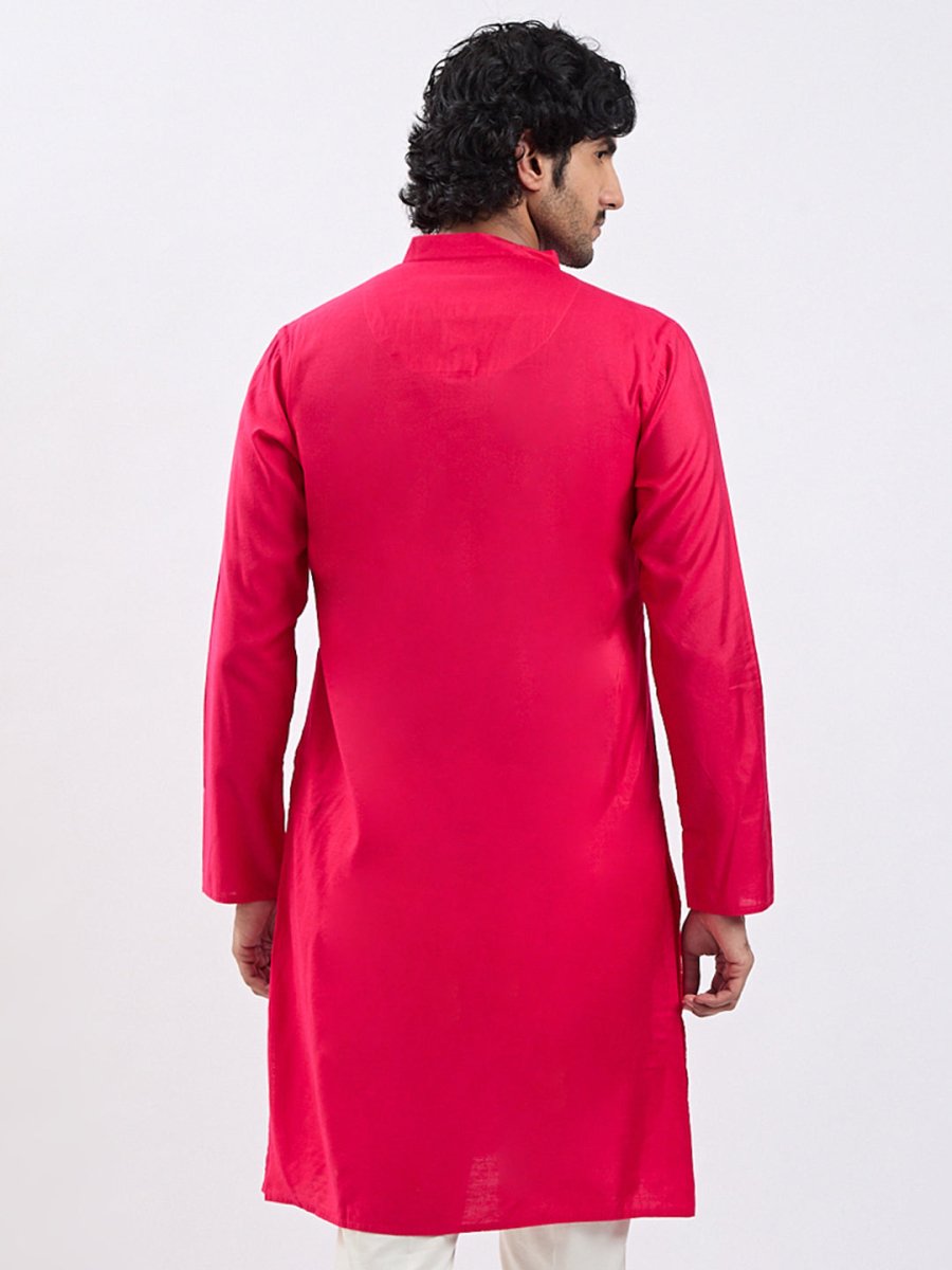 Men's Magenta Viscose Kurta - House of Sarvati LLC