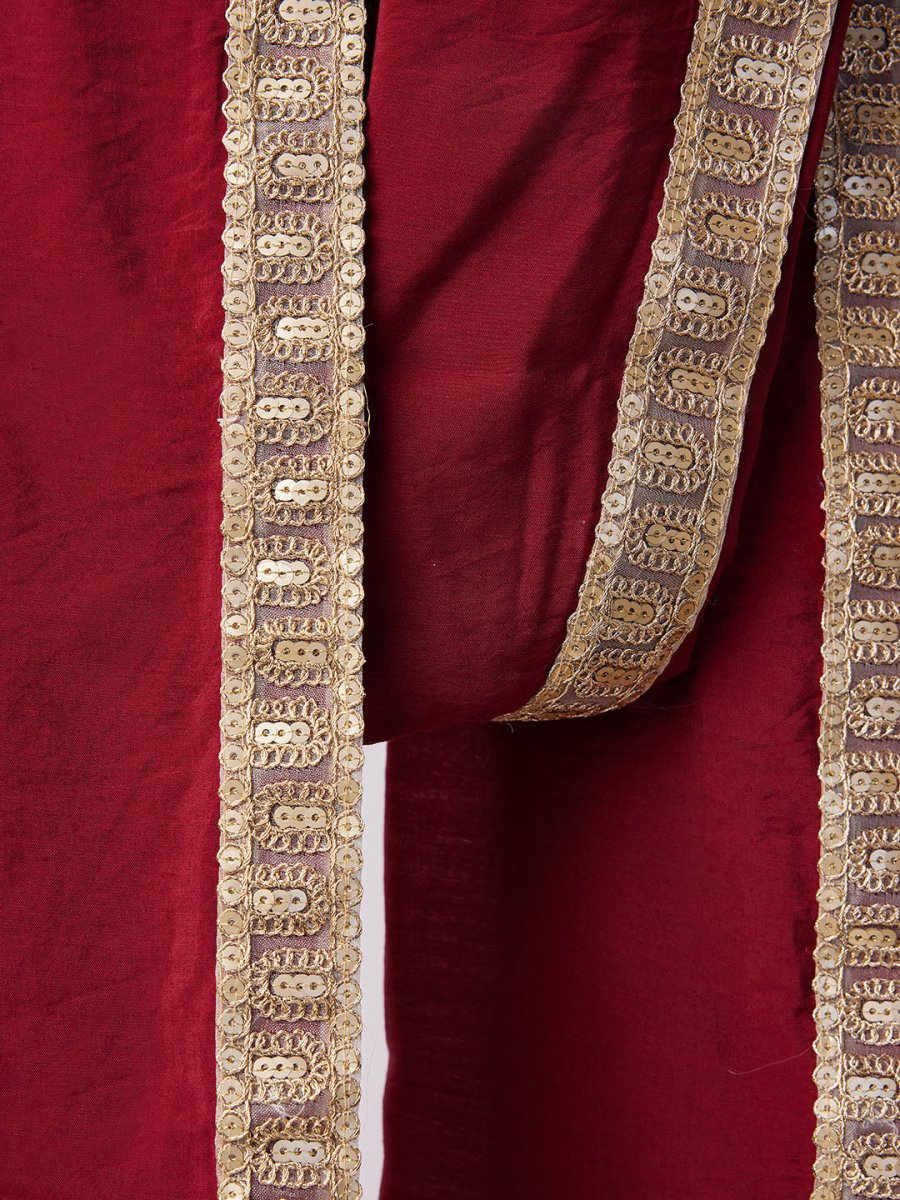 Men's Maroon Dupatta - House of Sarvati LLC