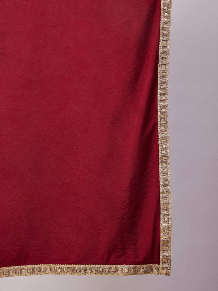 Men's Maroon Dupatta - House of Sarvati LLC