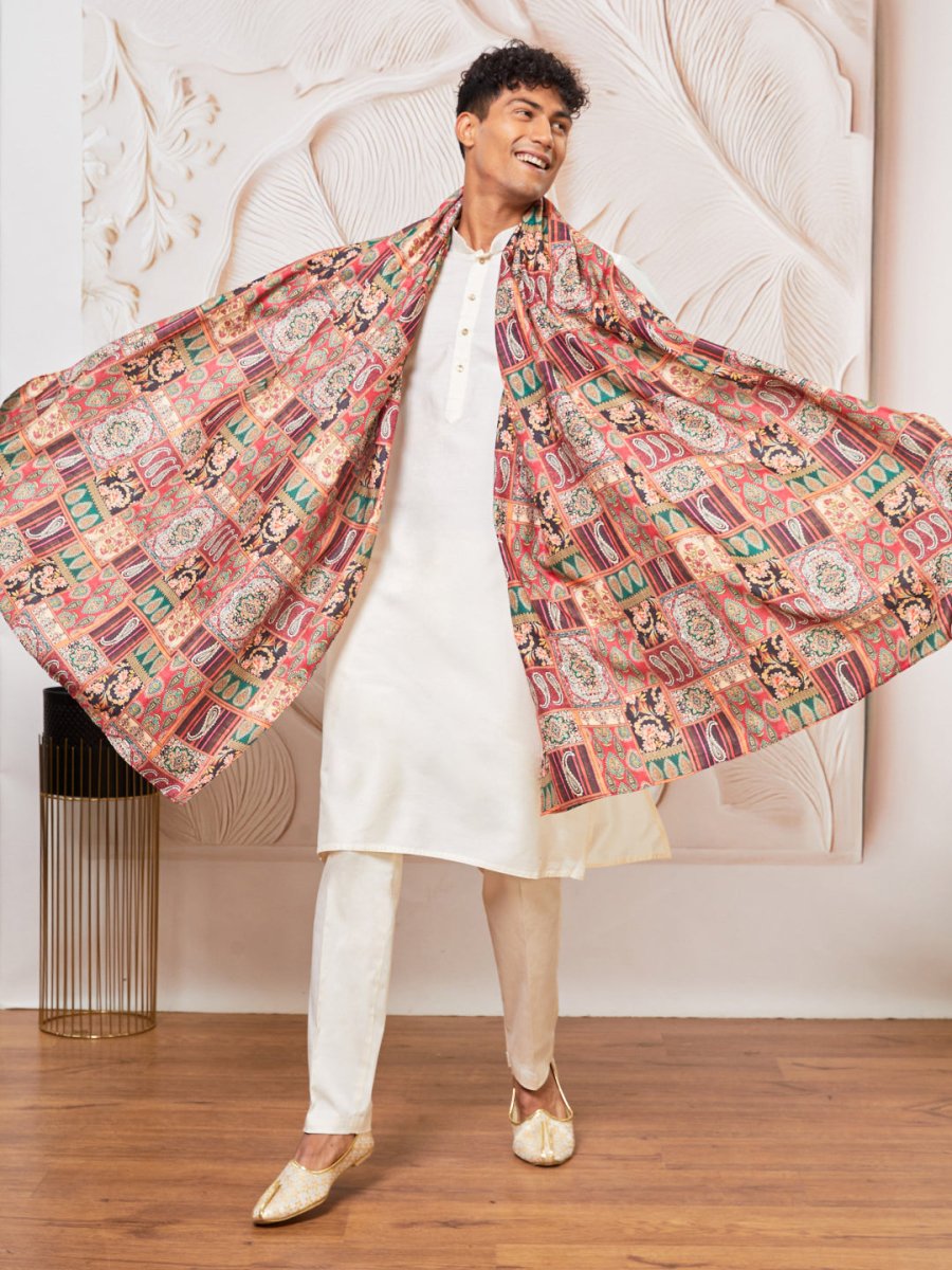 Men's Maroon - Dupatta - House of Sarvati LLC