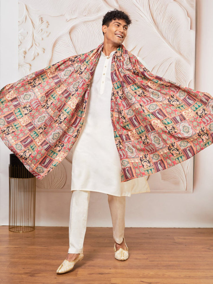 Men's Maroon - Dupatta - House of Sarvati LLC