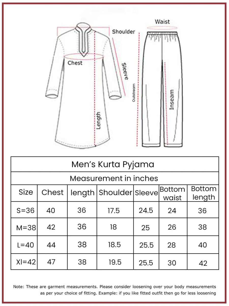 Men's Multicolour Crepe Kurta and Pyjama Set - House of Sarvati LLC