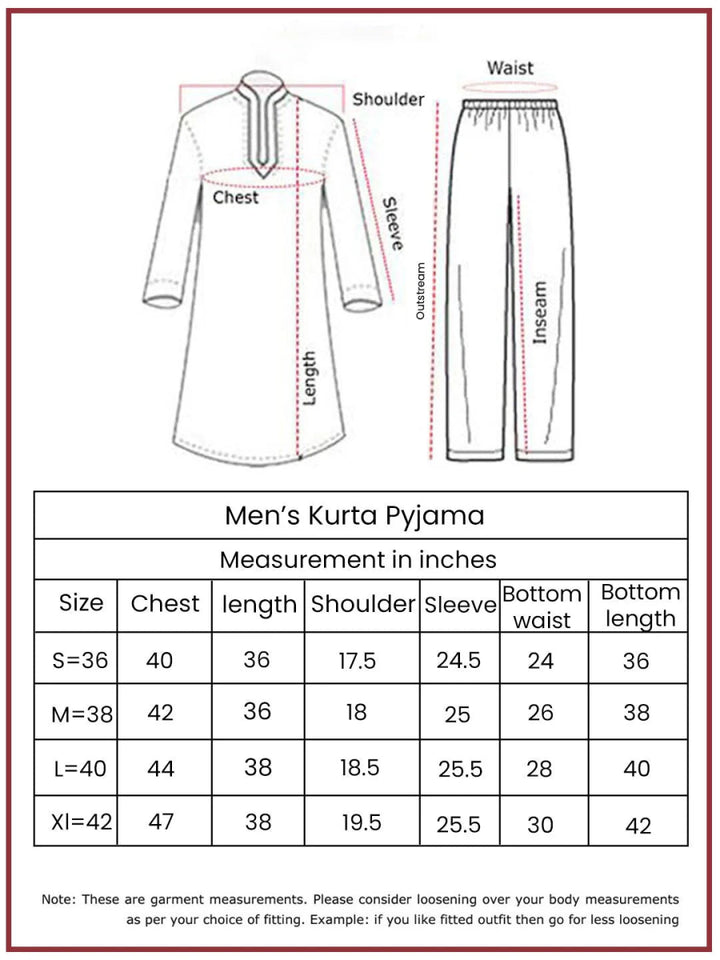 Men's Multicolour Crepe Kurta and Pyjama Set - House of Sarvati LLC