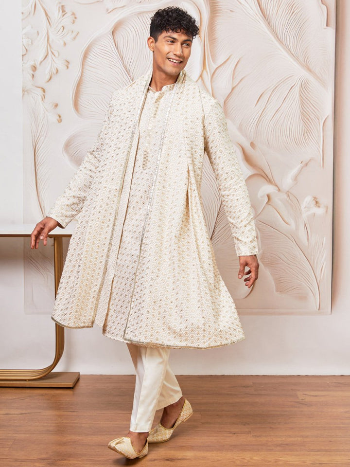 Men's Off White - Dupatta - House of Sarvati LLC