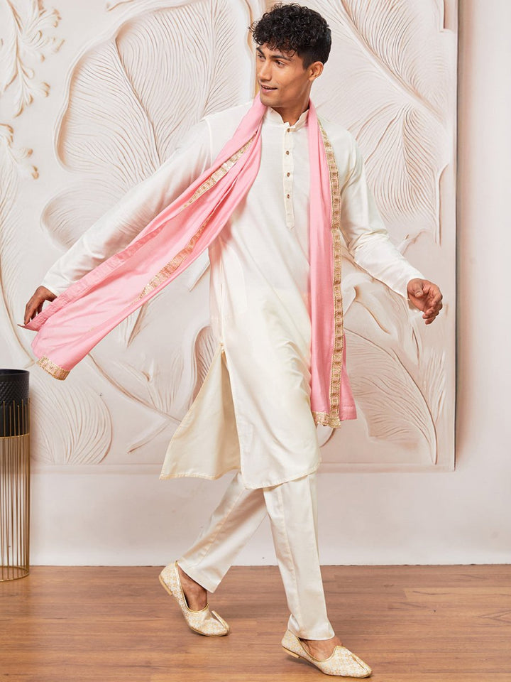 Men's Pink - Dupatta - House of Sarvati LLC