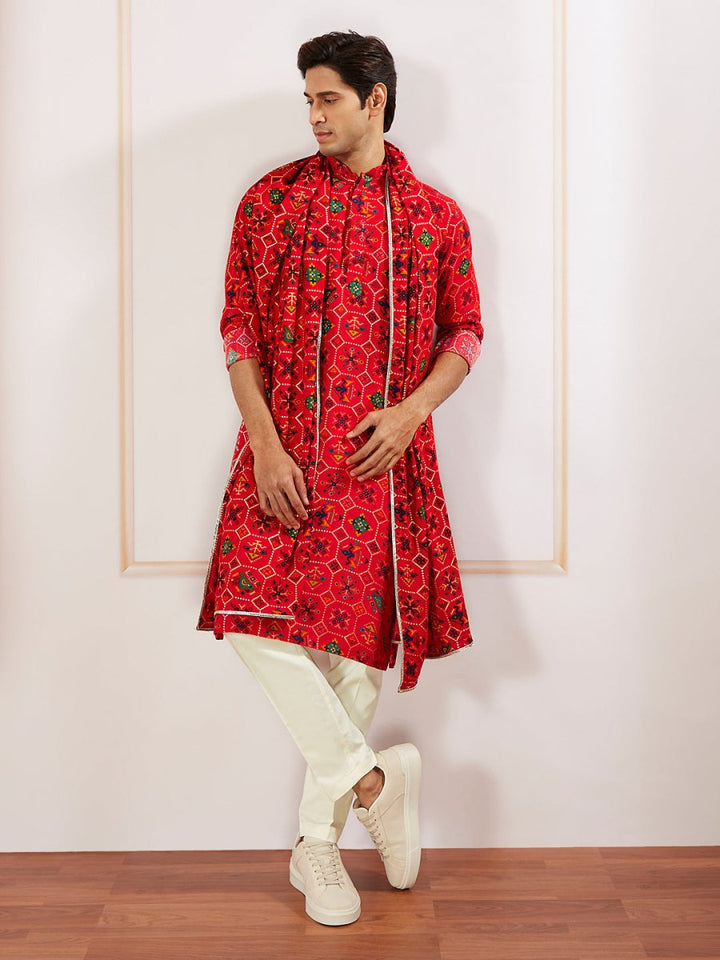 Men's Red - Dupatta - House of Sarvati LLC