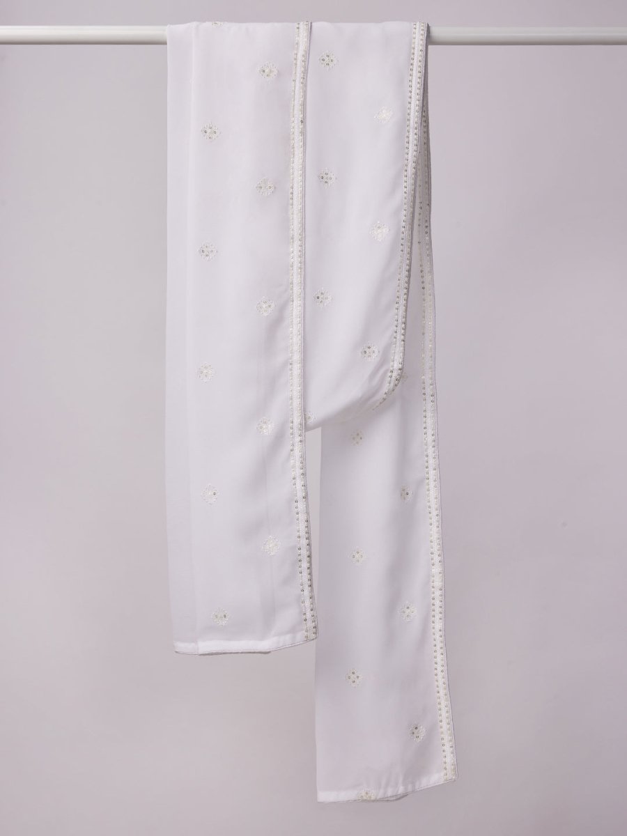 Men's White - Dupatta - House of Sarvati LLC