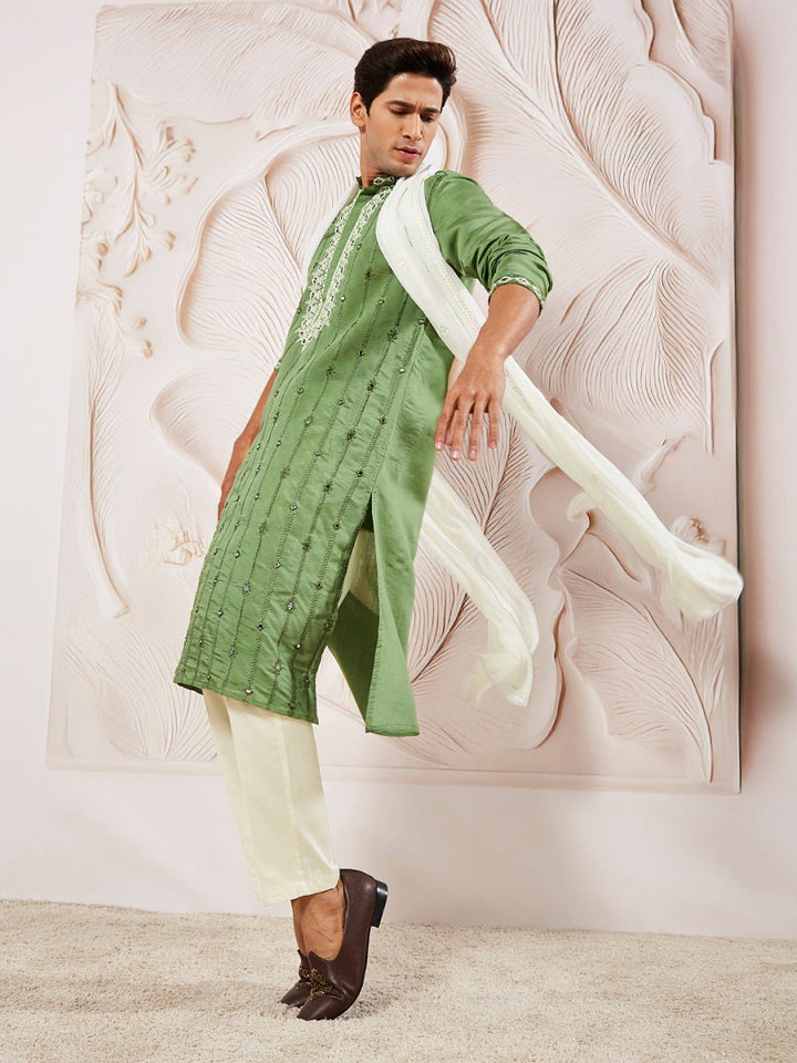 Men's White - Dupatta - House of Sarvati LLC
