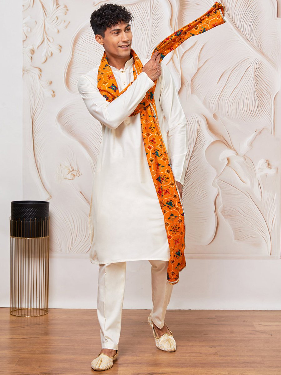 Men's Yellow - Dupatta - House of Sarvati LLC