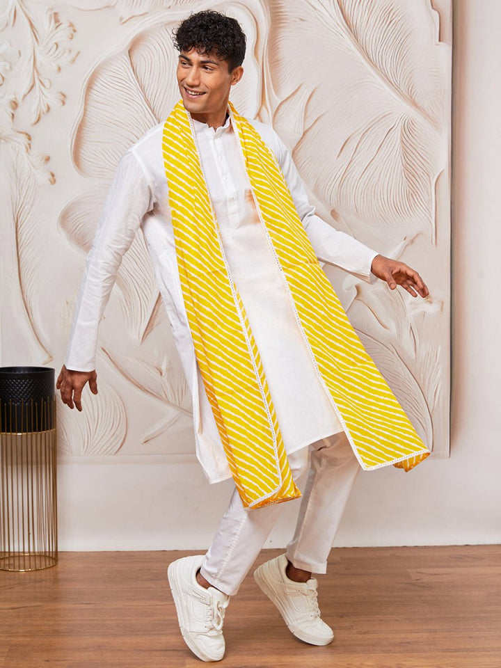 Men's Yellow - Dupatta - House of Sarvati LLC