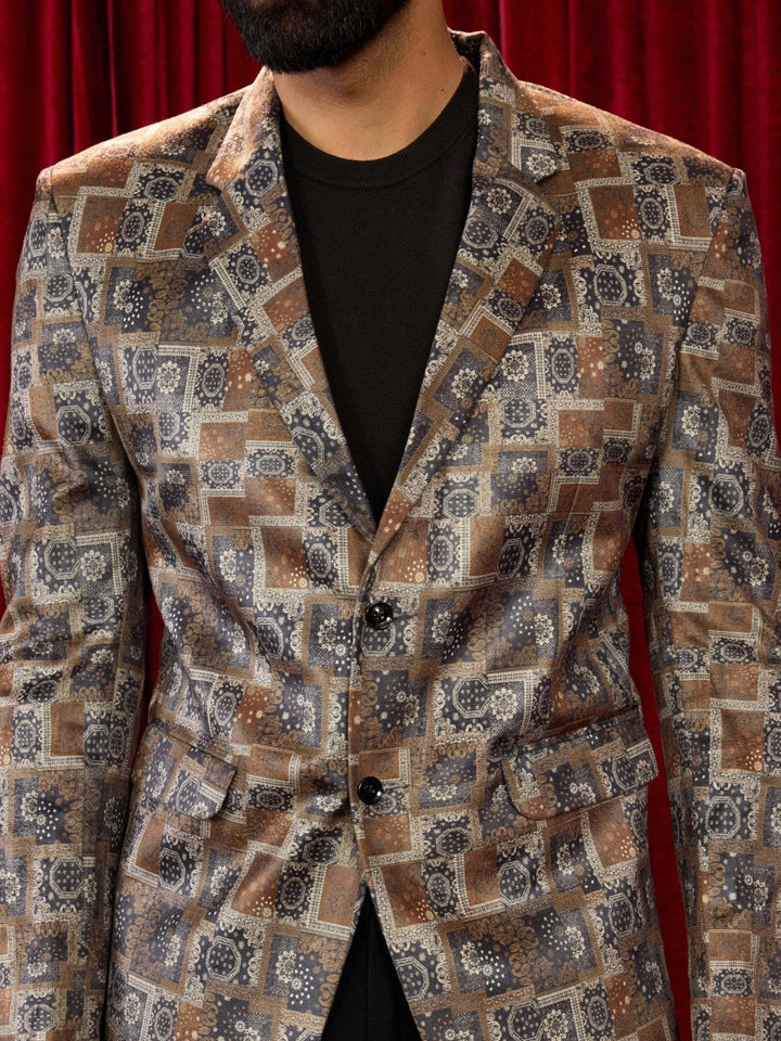 Men's Chiku Velvet Digital Print Blazer - view 2