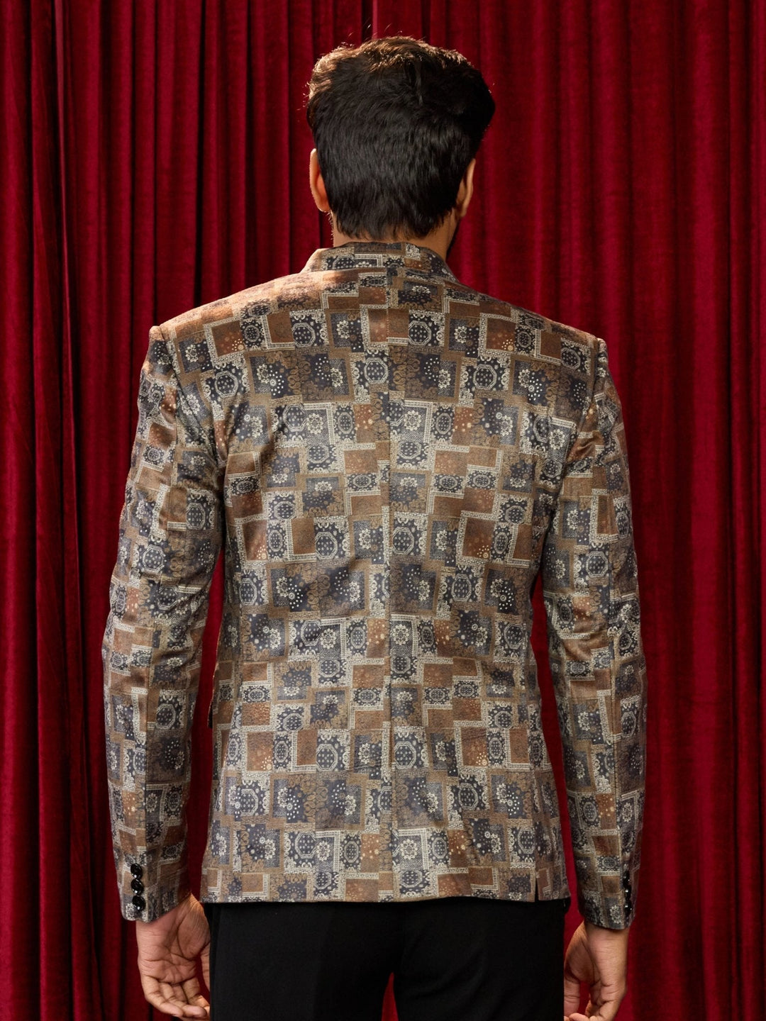 Men's Chiku Velvet Digital Print Blazer - view 5