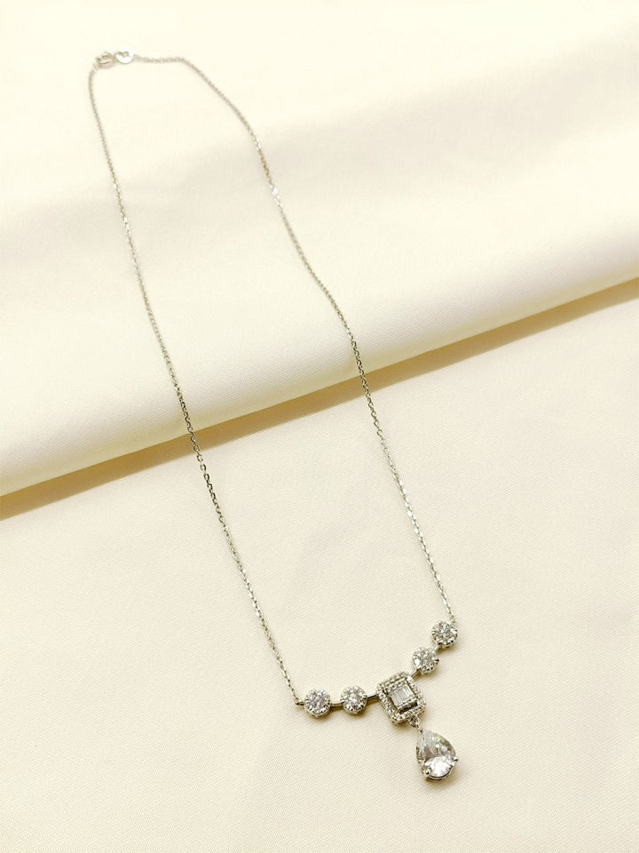 Minnie 92.5 Silver Swarovski Stone Pendal - House of Sarvati LLC