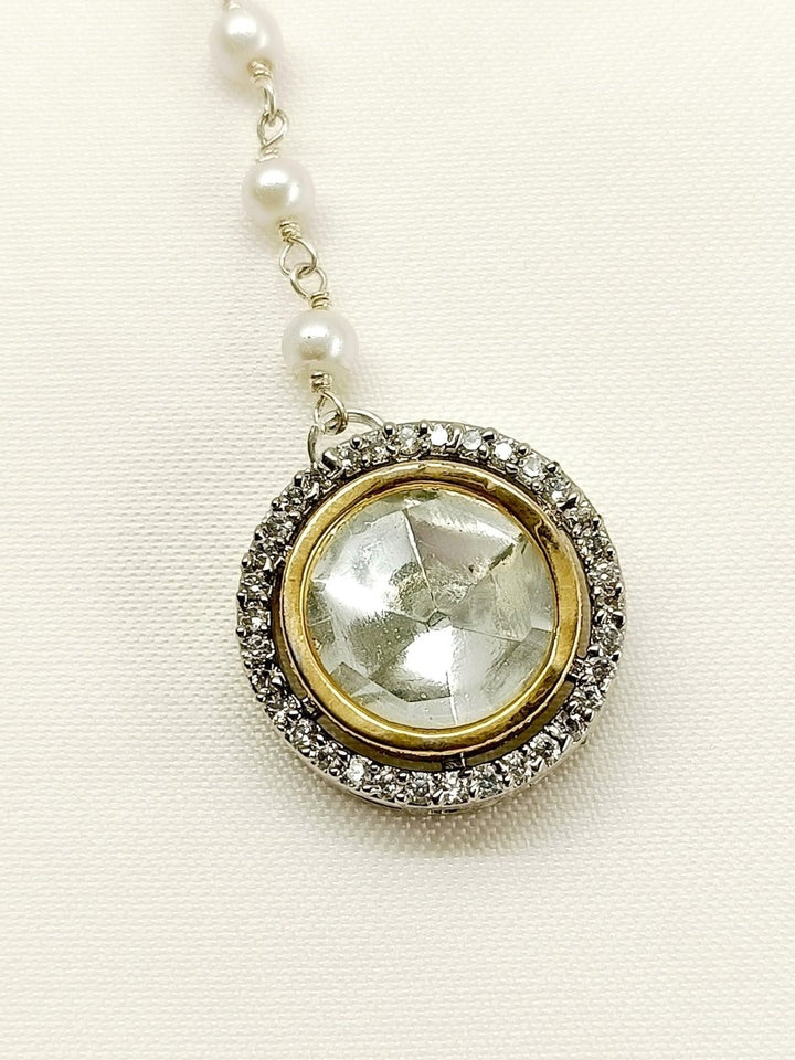 Mishtha White Kundan Maangteeka - House of Sarvati LLC