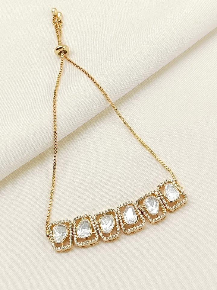 Mohik White Kundan Bracelet - House of Sarvati LLC