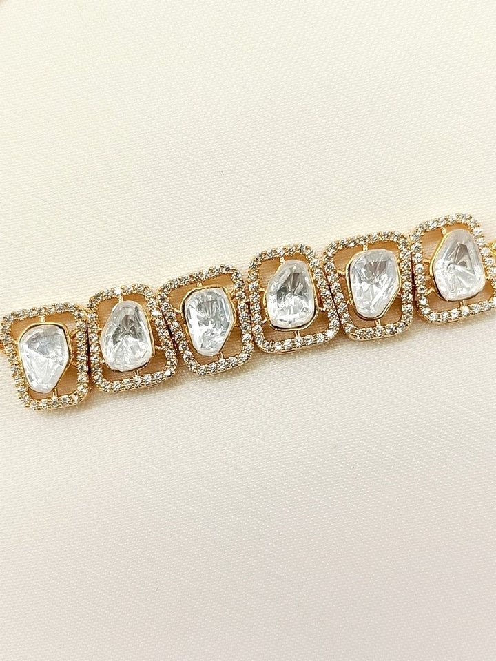 Mohik White Kundan Bracelet - House of Sarvati LLC