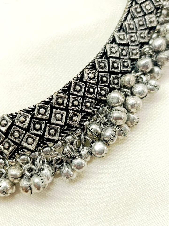Mohika Oxidized Silver Anklet - House of Sarvati LLC