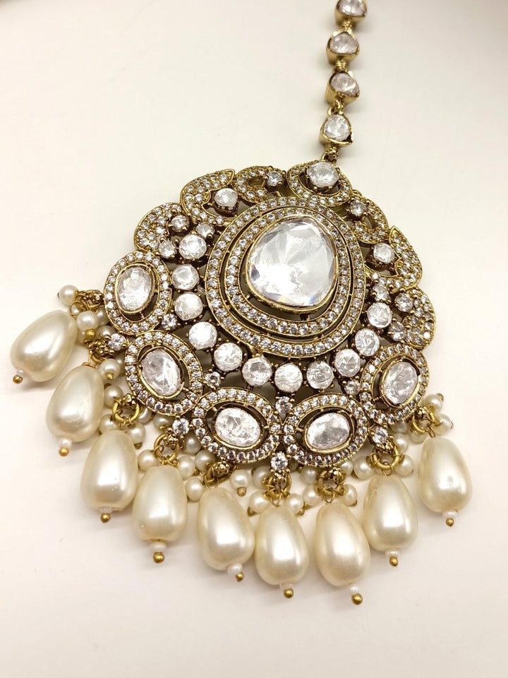 Monali Kundan Polki Maangtikka - House of Sarvati LLC