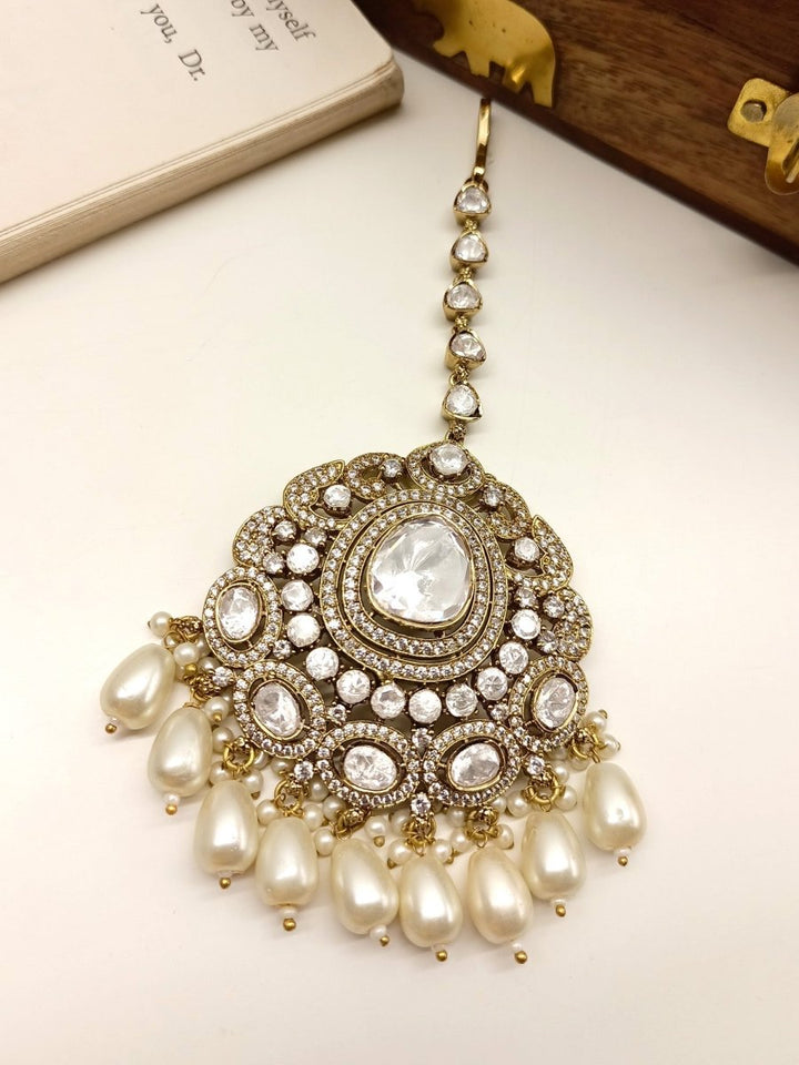 Monali Kundan Polki Maangtikka - House of Sarvati LLC