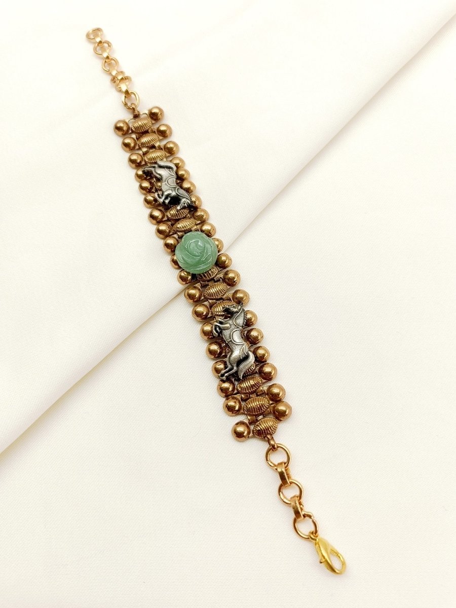 Mrinal Mint Green Horse Boutique Bracelet - House of Sarvati LLC