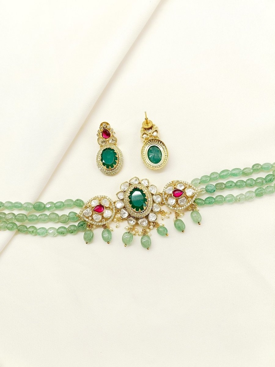 Mrinali R&G Kundan Choker Set - House of Sarvati LLC