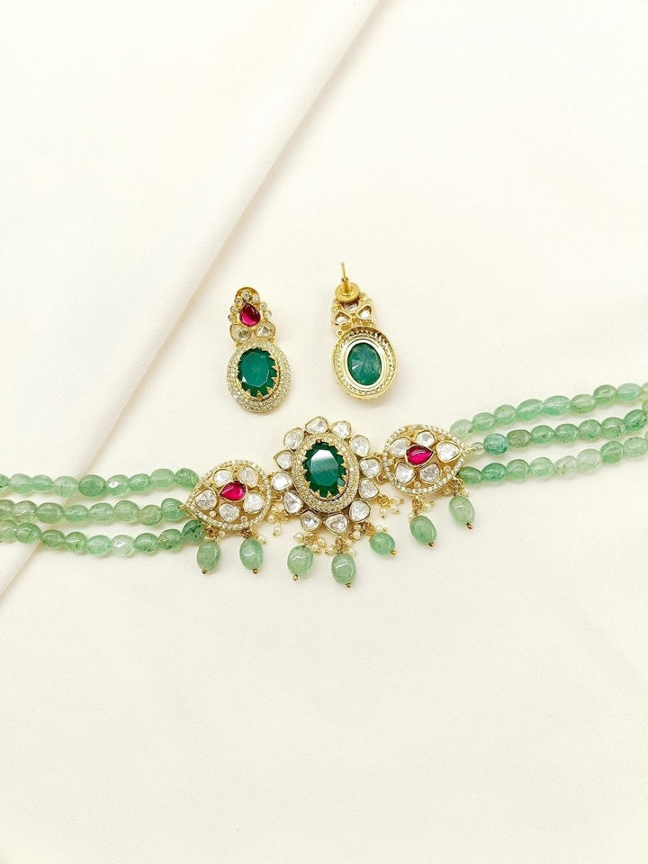 Mrinali R&G Kundan Choker Set - House of Sarvati LLC