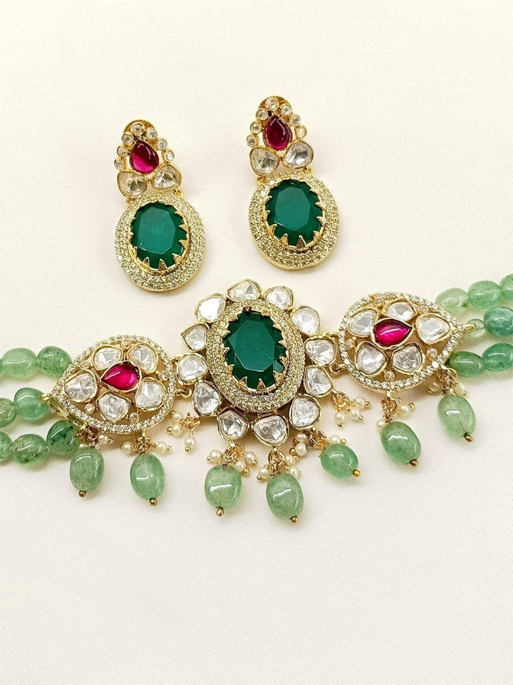 Mrinali R&G Kundan Choker Set - House of Sarvati LLC