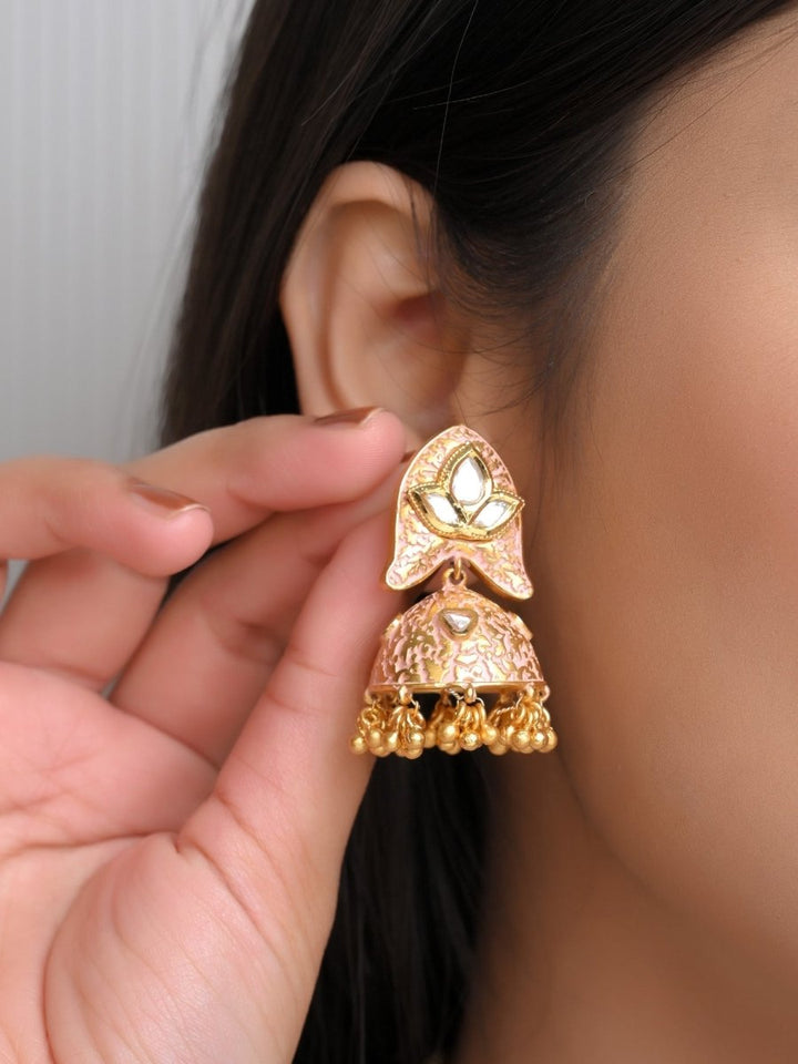 Naazneen Baby Pink Meenakari Pendant Set - House of Sarvati LLC