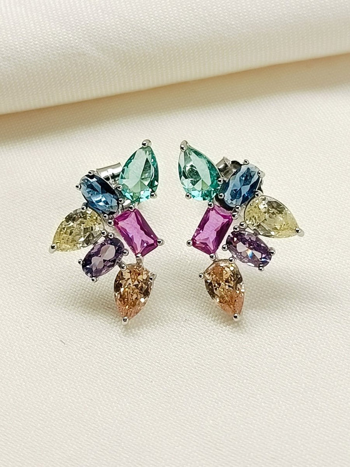 Namarati Multi Colour 92.5 Silver Swarovski Stone Tops - House of Sarvati LLC