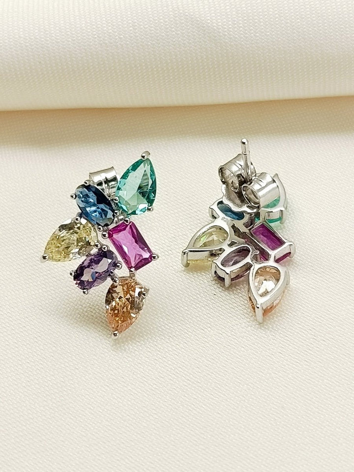 Namarati Multi Colour 92.5 Silver Swarovski Stone Tops - House of Sarvati LLC