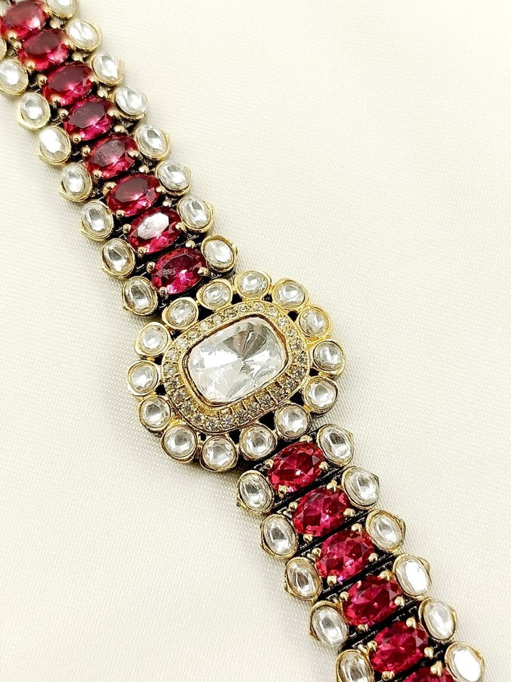 Namish Ruby Kundan Bracelet - House of Sarvati LLC