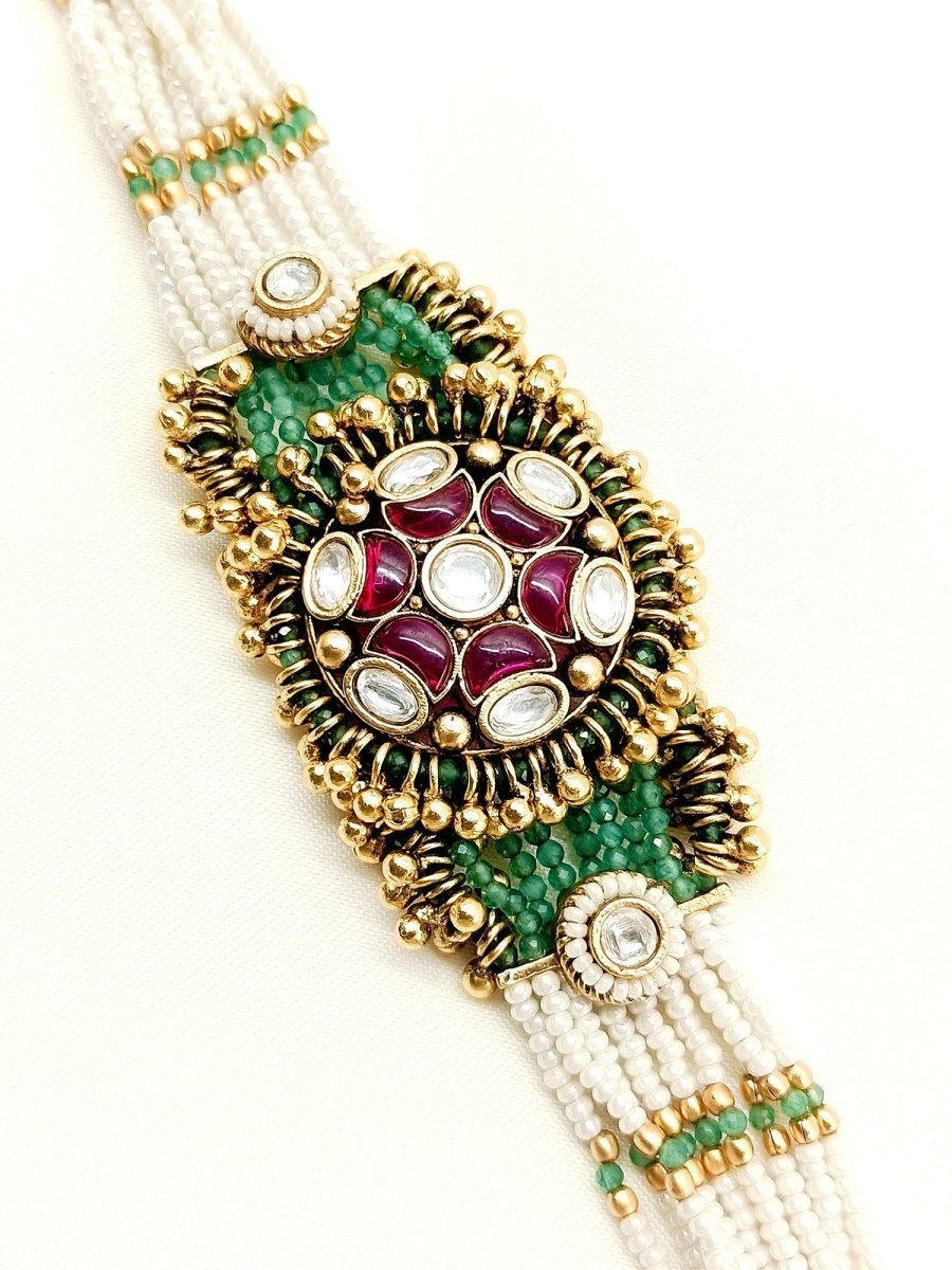 Naomi M & G Kundan Bracelet - House of Sarvati LLC