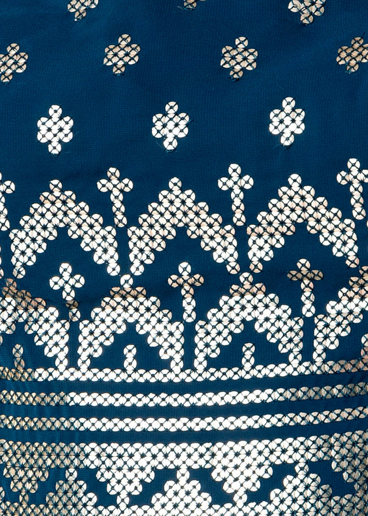 Navy Blue Net Lehenga Choli with Handcrafted Sequins – Bridesmaids & Festive Wear - House of Sarvati LLC