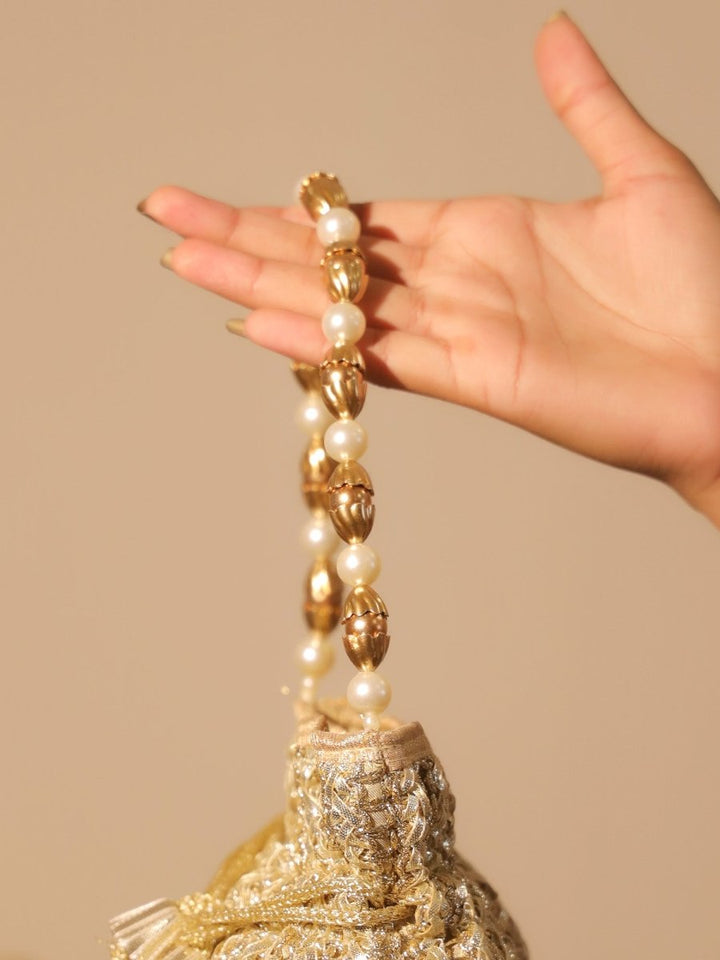 Naysa Golden Potli Bag - House of Sarvati LLC