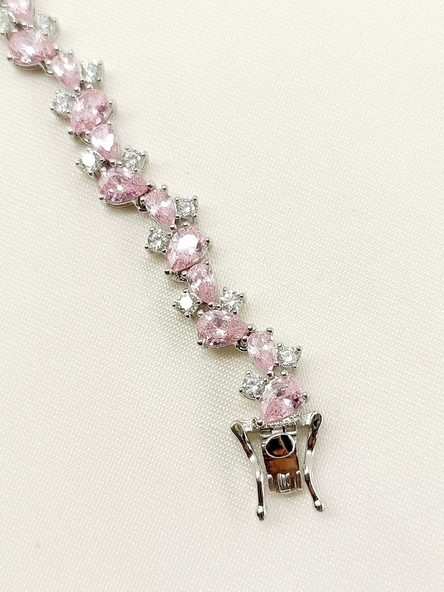Nikita Baby Pink American Diamond Bracelet - House of Sarvati LLC