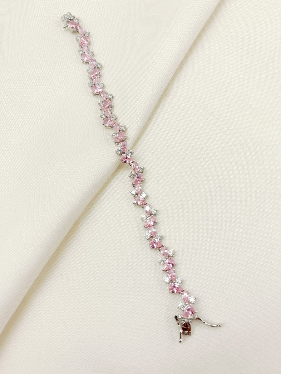 Nikita Baby Pink American Diamond Bracelet - House of Sarvati LLC