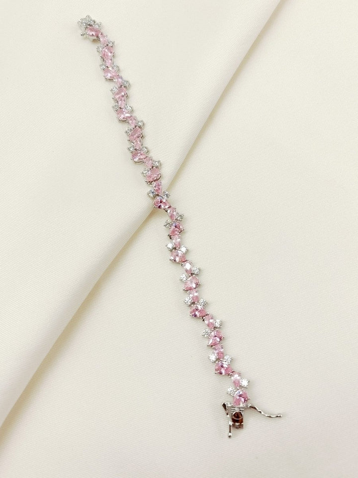 Nikita Baby Pink American Diamond Bracelet - House of Sarvati LLC