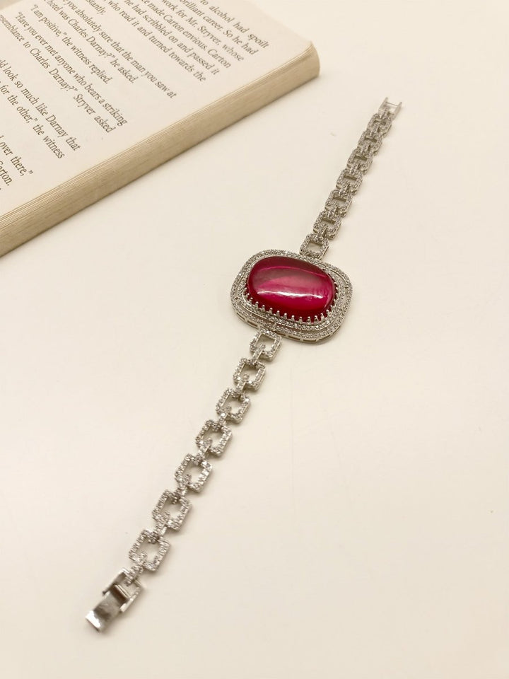 Nilima Ruby American Diamond Necklace Set - House of Sarvati LLC