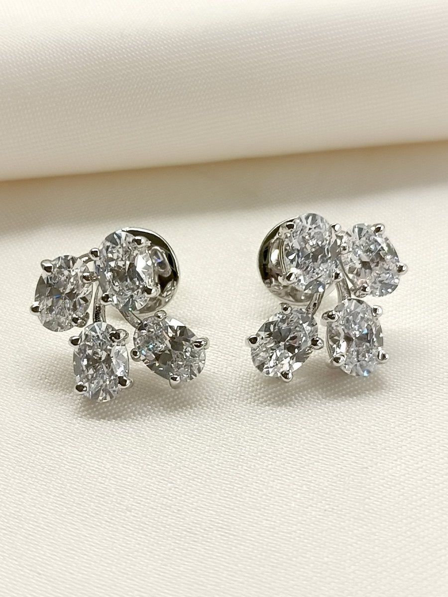 Nirvi 92.5 Silver Swarovski Stone Tops - House of Sarvati LLC